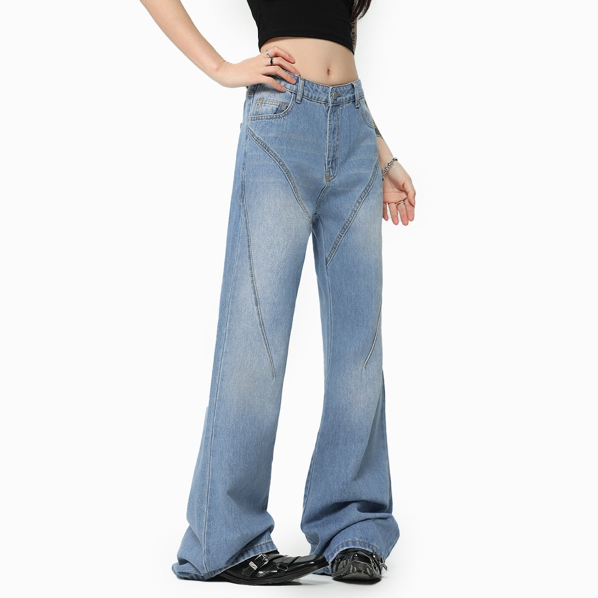 Vintage high street micro-washed slim-fit jeans